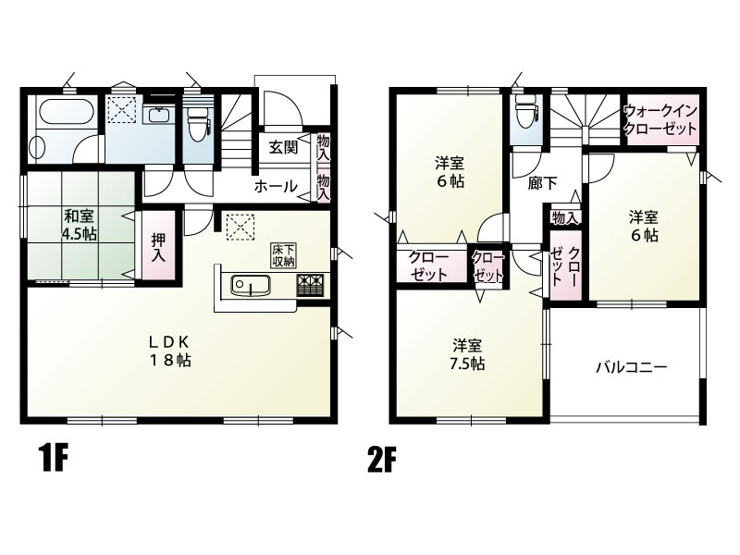 土浦市中村南　3号棟　間取図