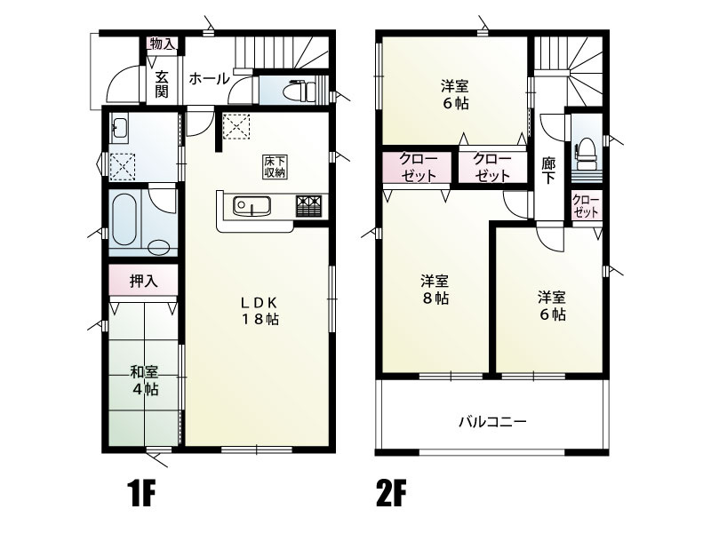 土浦市中村南　5号棟　間取図