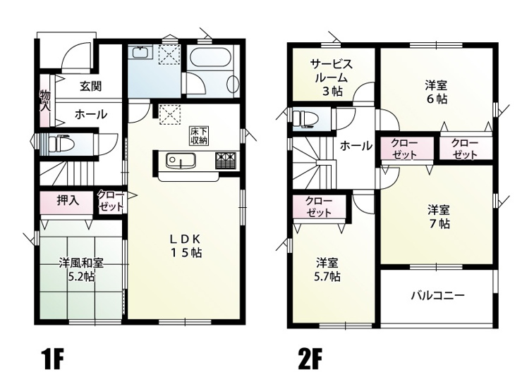 下妻市二本紀　1号棟　間取図