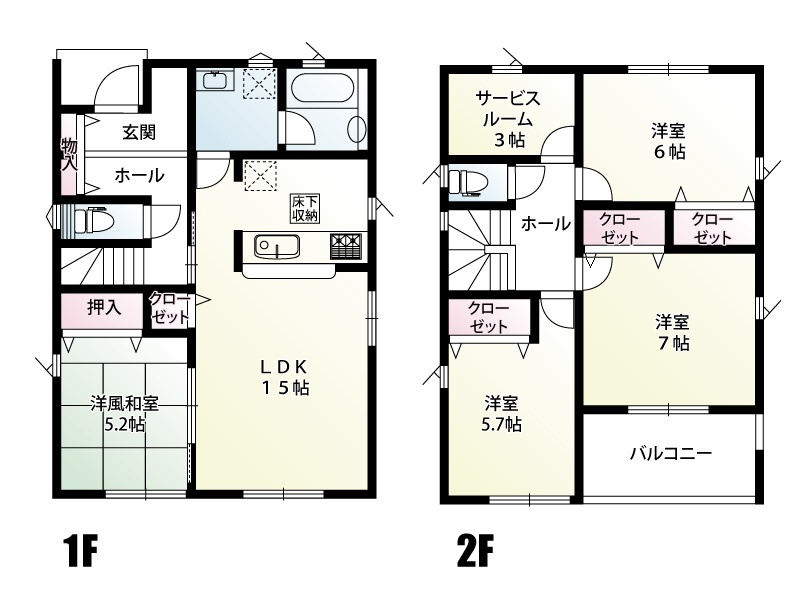 下妻市二本紀　1号棟　間取図
