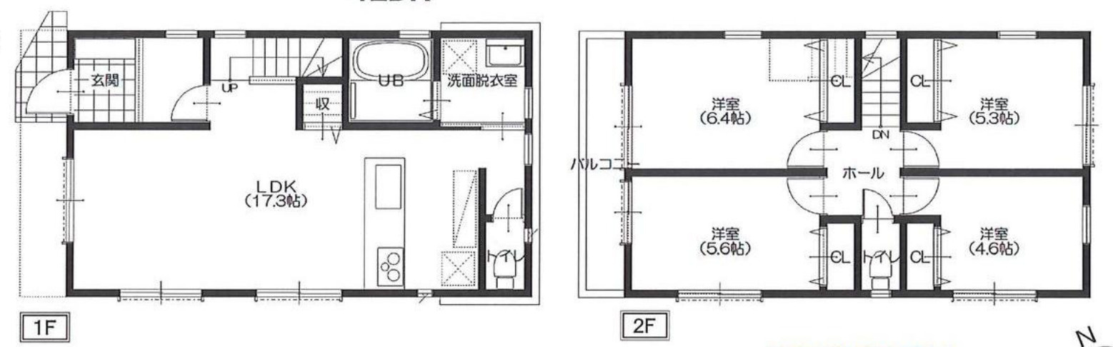 横浜市和泉中央南2丁目 新築戸建【仲介手数料無料】カースペース2台の間取り