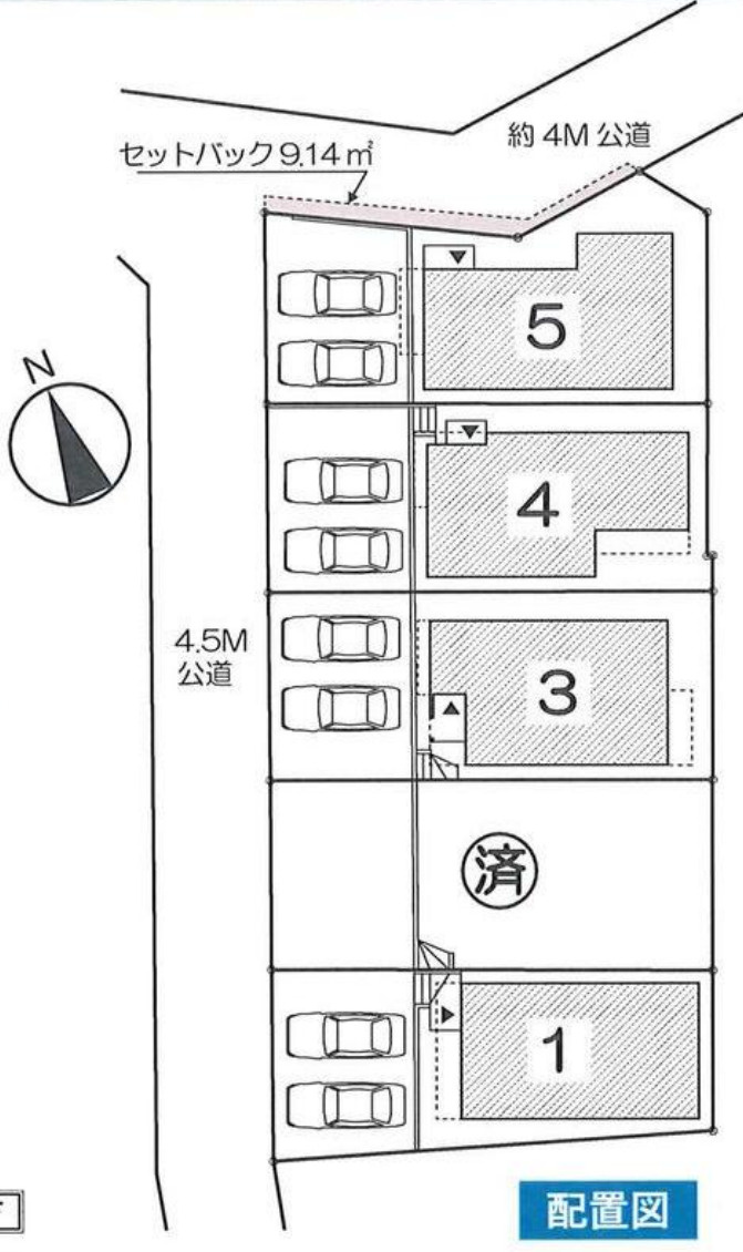 横浜市和泉中央南2丁目 新築戸建【仲介手数料無料】カースペース2台の区画図