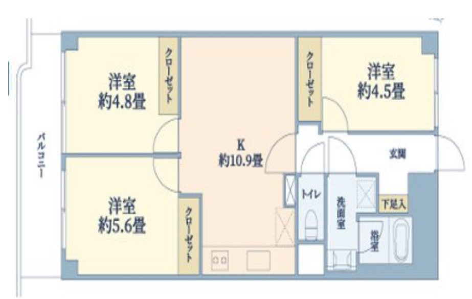 日清第二横浜コーポ【仲介手数料無料】の間取り