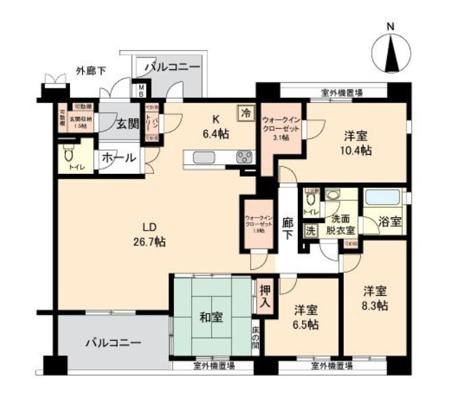 コンアルマーディオ横濱鶴見【仲介手数料無料】の間取り