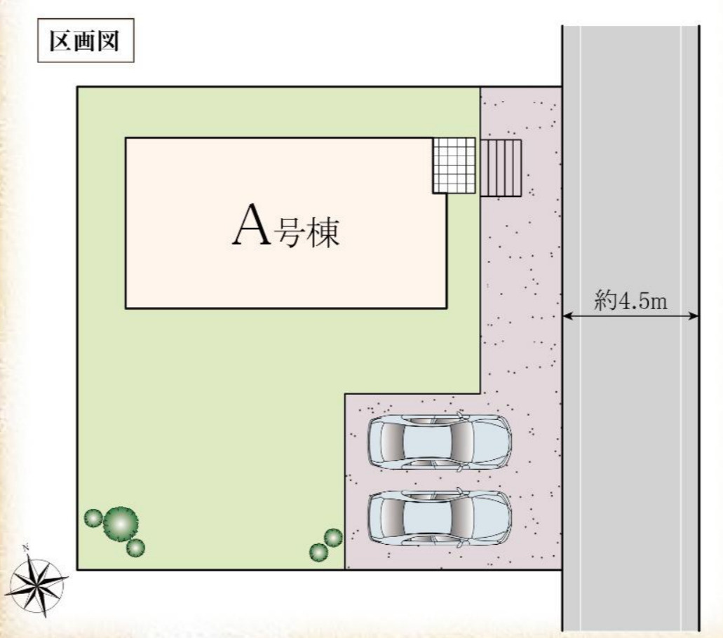 横浜市金沢区釜利谷西６丁目 新築戸建て【仲介手数料無料】カースペース2台の区画図