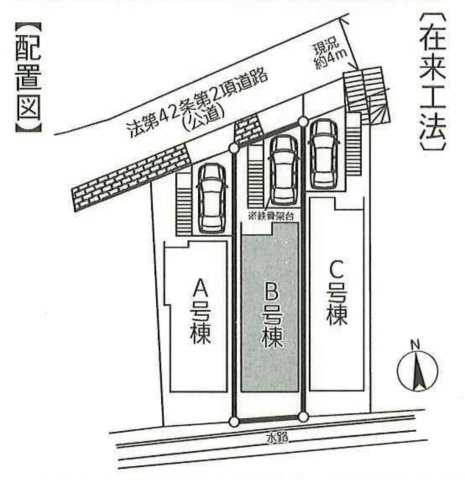 横浜市戸塚区汲沢7丁目 新築戸建て【仲介手数料無料】の区画図