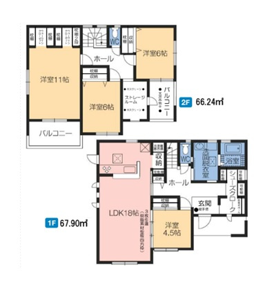第5富士見町時沢　新築住宅全8棟の間取り|■建坪40.57坪　敷地70.60坪　SIC　WIC　ストレージルーム　二面バルコニー■