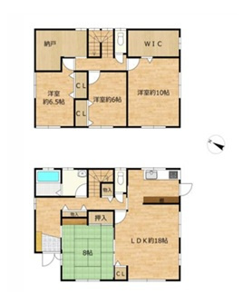 前橋市駒形町　中古住宅の間取り|■土地59.21坪　建物40.94坪　WIC　納戸　バルコニー■
