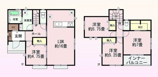 前橋市光が丘町　新築住宅全2棟の間取り|■建坪30.99坪　敷地53.07坪　SIC　全居室収納付き　インナーバルコニー■
