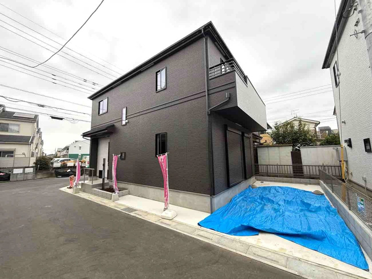 【前面道路含む現地写真】春日部市一ノ割　新築一戸建て　B号棟
