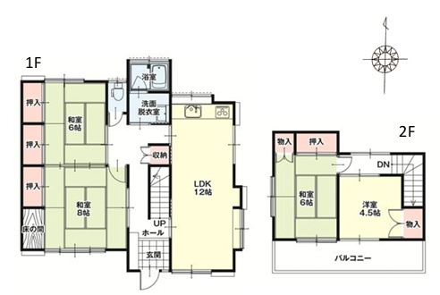 伊勢崎市山王町1期　中古住宅の間取り|■土地72.35坪　建物29.18坪　収納豊富　ワイドバルコニー■