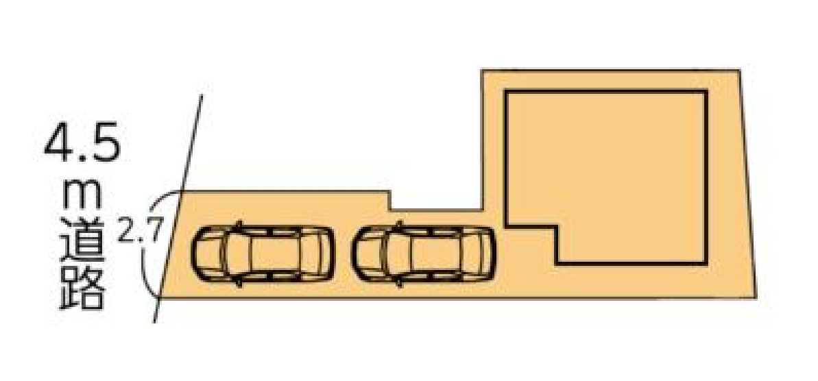 横浜市磯子区坂下町 中古戸建て【仲介手数料無料】カースペース2台の区画図