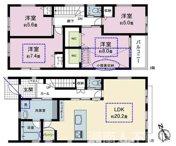 藤沢市亀井野１丁目１３－３０新築戸建ての間取り
