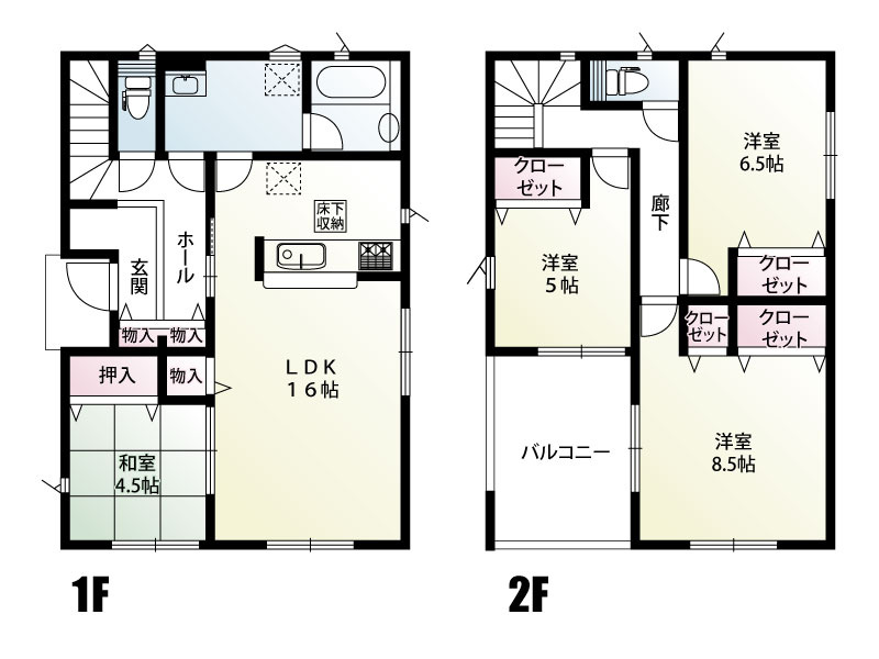 1号棟　建物面積：102.06㎡（30.87坪）