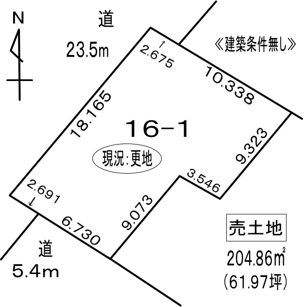 登別市鷲別町6丁目16-1　土地の外観
