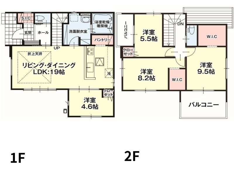 19帖のゆとりあるLDKと4LDKの間取りを採用。家族が集う開放的なリビングに加え、各居室を確保した使い勝手の良い住まいです。日々の暮らしを快適にサポートします。