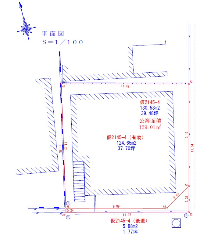 中石切町4丁目の土地図