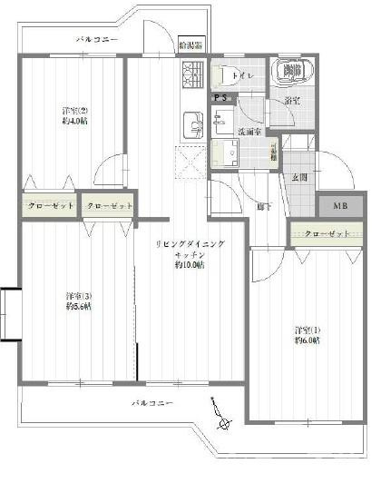 サニーホームズ検見川　1号棟の間取り