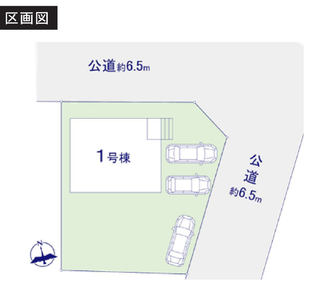 横浜市栄区小山台2丁目 新築戸建て【仲介手数料無料】カースペース3台の区画図