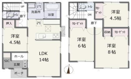 小田原市飯泉　中古戸建の間取り