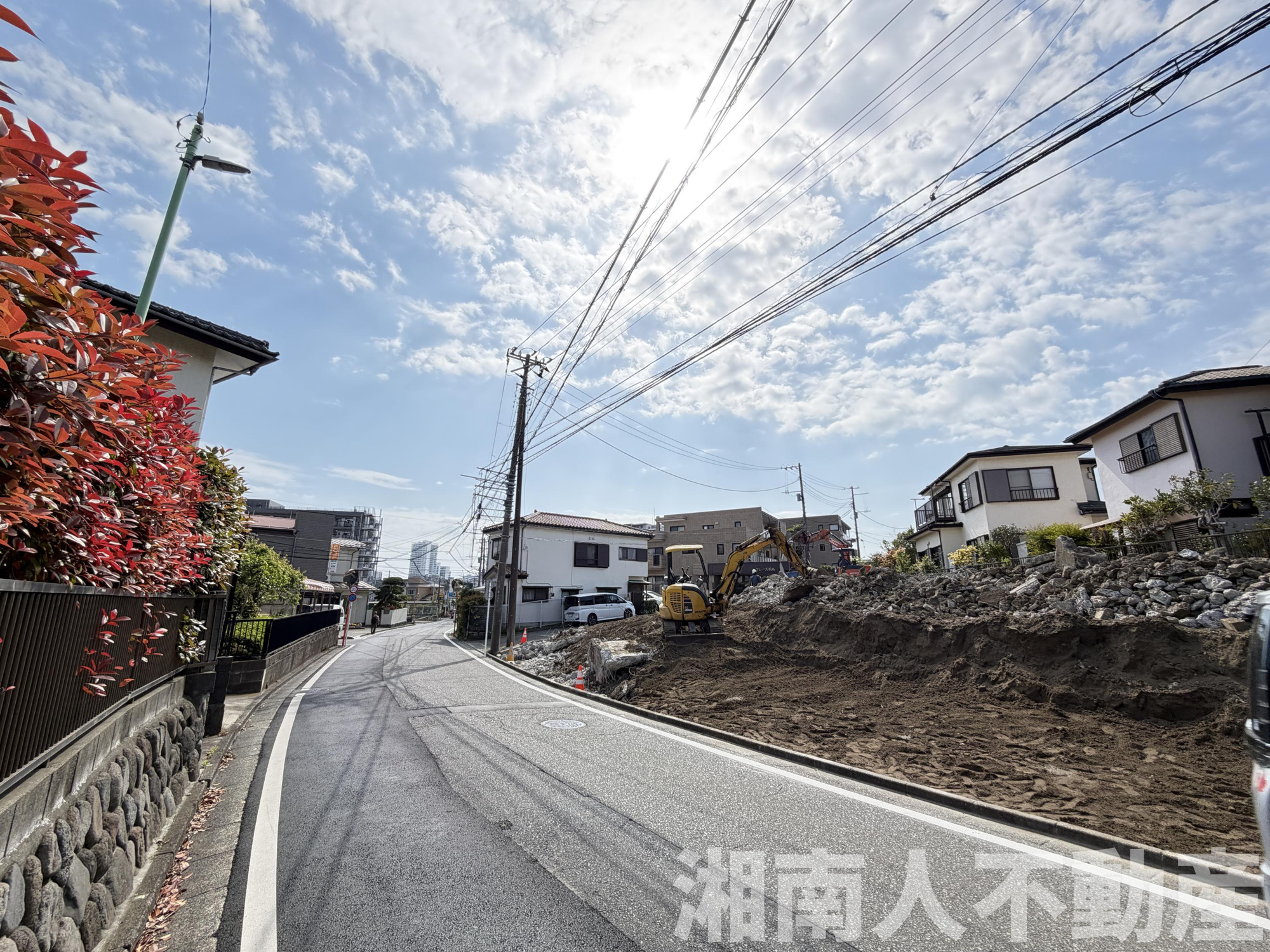 藤沢市羽鳥2丁目２－２０付近新築戸建ての前面道路含む現地写真|前面道路含む現地写真です