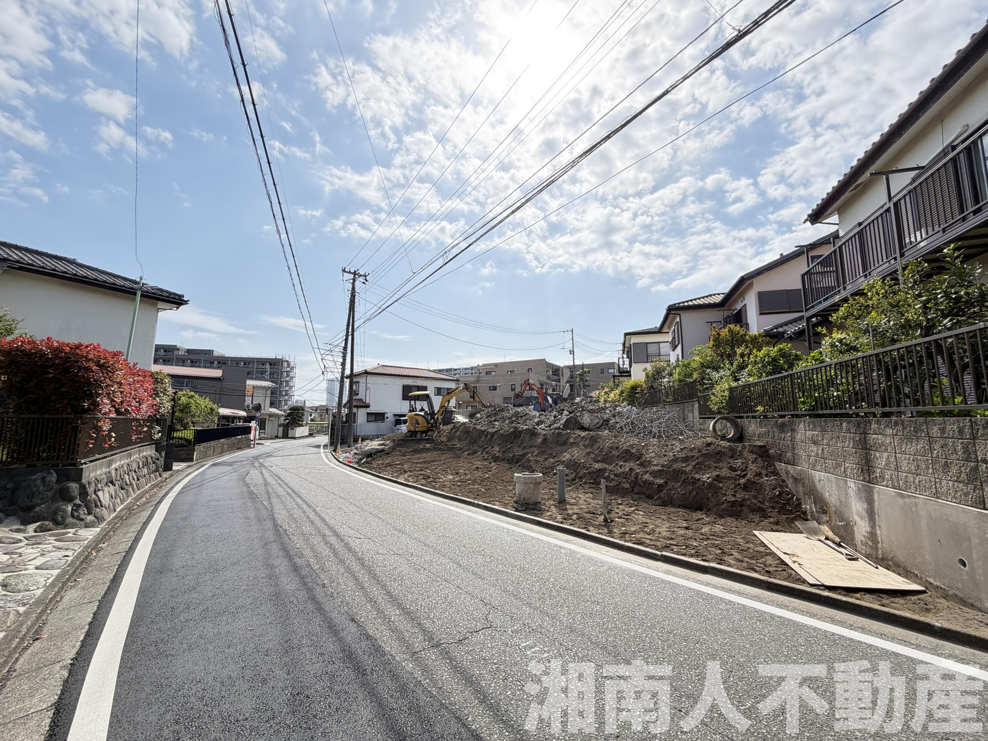 藤沢市羽鳥2丁目２－２０付近新築戸建ての前面道路含む現地写真|前面道路含む現地写真です