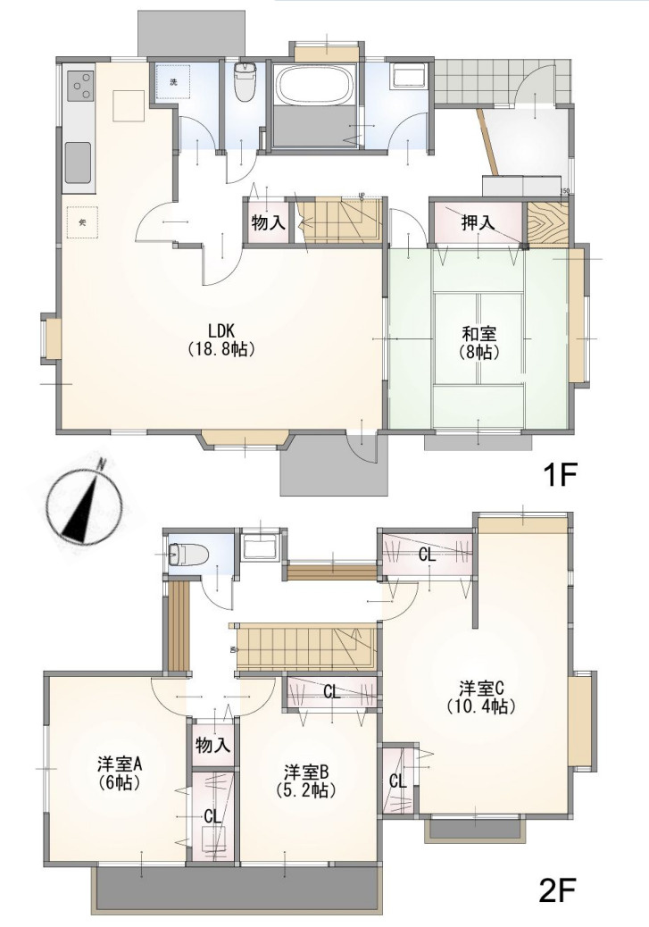 横浜市青葉区みたけ台 中古戸建て【仲介手数料無料】の間取り