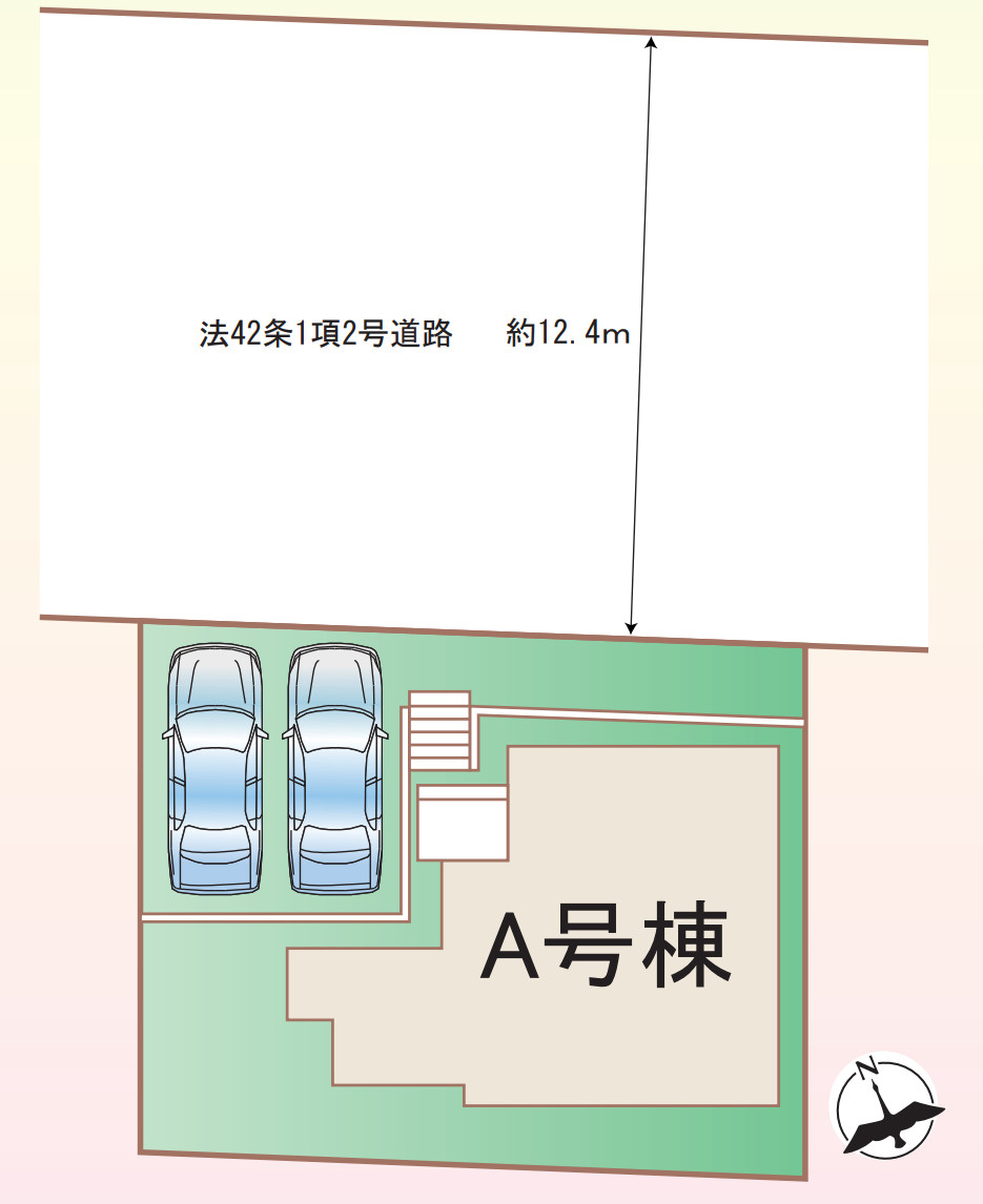 横浜市旭区中沢３丁目 新築戸建て【仲介手数料無料】カースペース2台の区画図