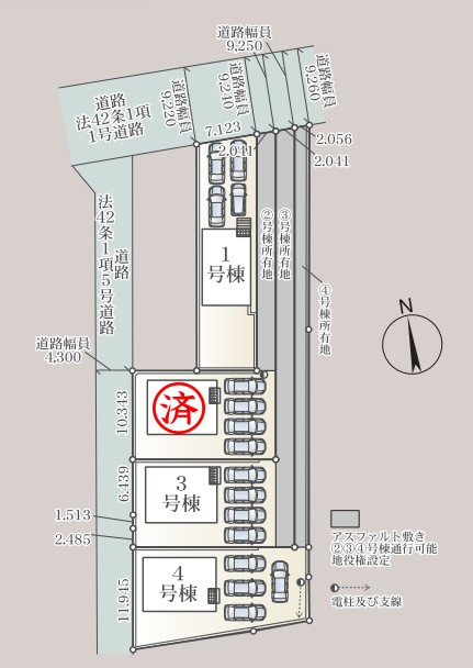 クレイドルガーデン　函南町柏谷第２　～全4棟～の区画図|駐車場4台可能♪