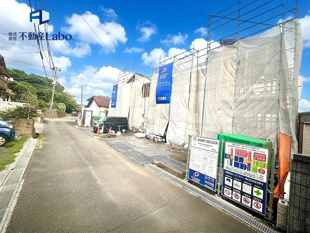 ブルーミングガーデン　沼津市東椎路　全2棟の前面道路含む現地写真|完成が待ち遠しい新築住宅♪
現地見学で周辺環境もあわせてご確認いただけます♪