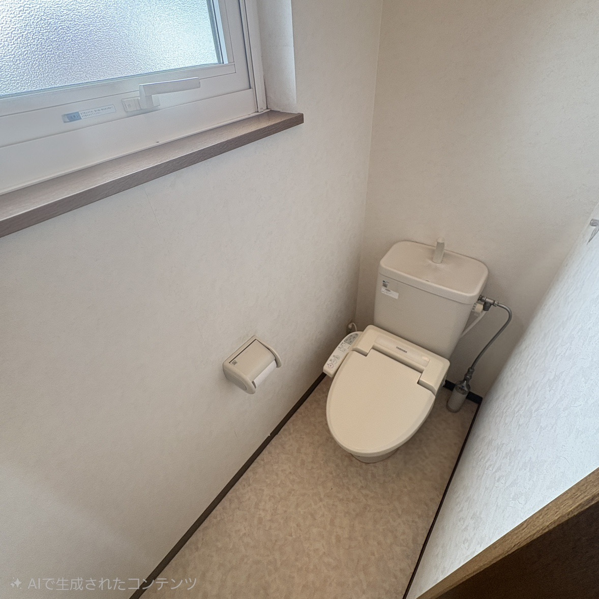 室蘭市八丁平2丁目28‐17　中古住宅のトイレ|AI加工済み。一部家具を消す加工を行っています。