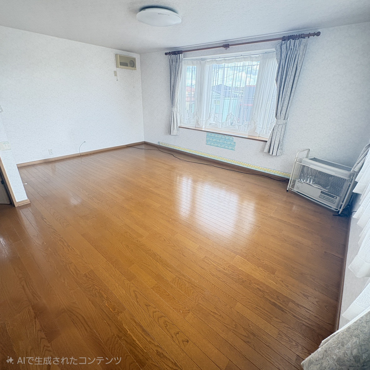 室蘭市八丁平2丁目28‐17　中古住宅の居間・リビング|※AI加工済み。一部家具を消す加工を行っています。