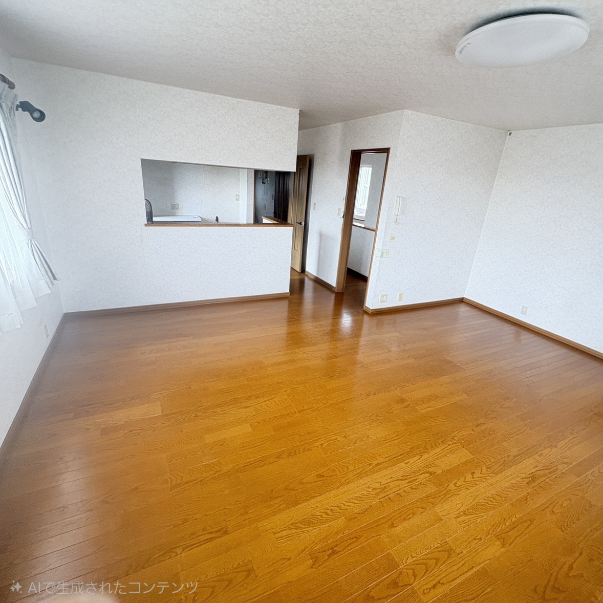 室蘭市八丁平2丁目28‐17　中古住宅の居間・リビング|※AI加工済み。一部家具を消す加工を行っています。