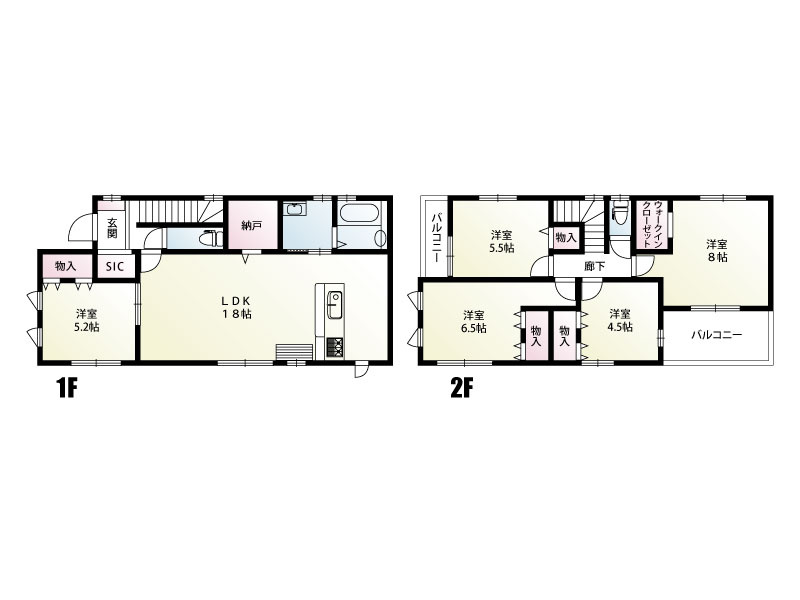 中岩瀬　中古一戸建て：1階の広いLDKに加え、2階に洋室が4部屋と豊富な収納を備えた、大人数のご家族やプライベートスペースをしっかり確保したい方に適した間取りとなっています。