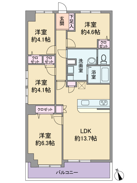 エクレール小松島の間取り|居室内リフォーム済（2026年2月）