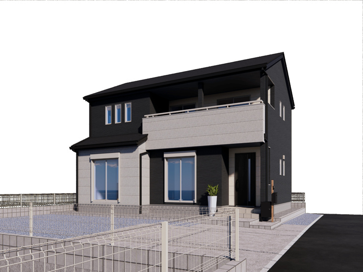 【田部井町2丁目16区画　14号棟　建物外観イメージパース】