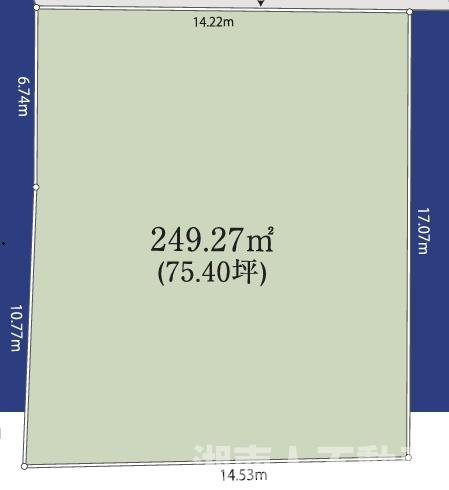 茅ケ崎市本村3丁目　売地の土地図