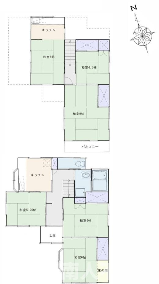 平塚市南金目１２８－６戸建の間取り