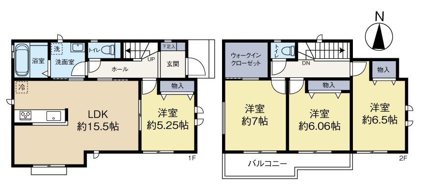ハートフルタウン新田三丁目 新築戸建の間取り