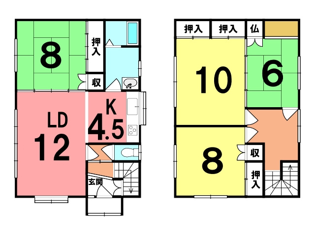 室蘭市母恋北町2丁目13-6　中古住宅の間取り