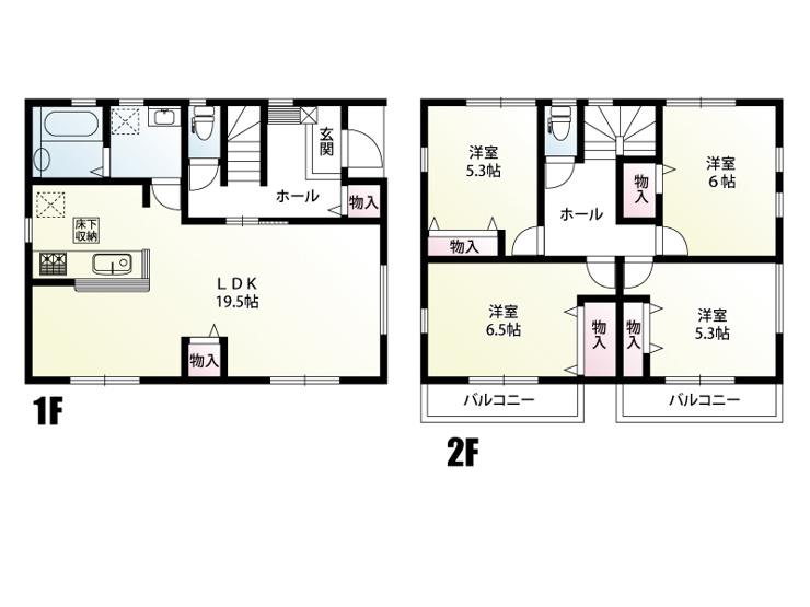 幸手市中4丁目第2（全2棟）2号棟　間取図