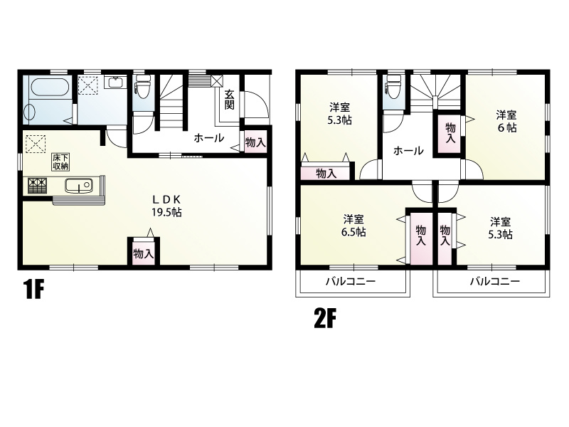 幸手市中4丁目第2（全2棟）2号棟　間取図