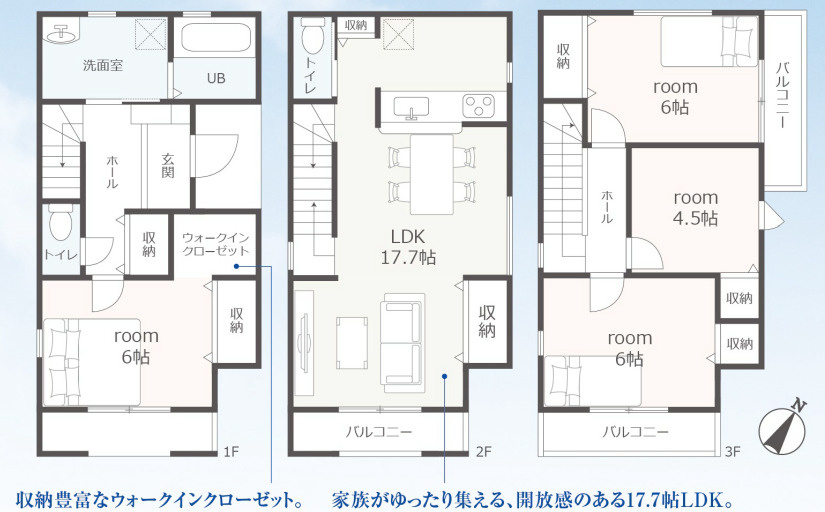 リーブルガーデン　葵区東千代田1丁目　全1棟の間取り|●1間取り図●