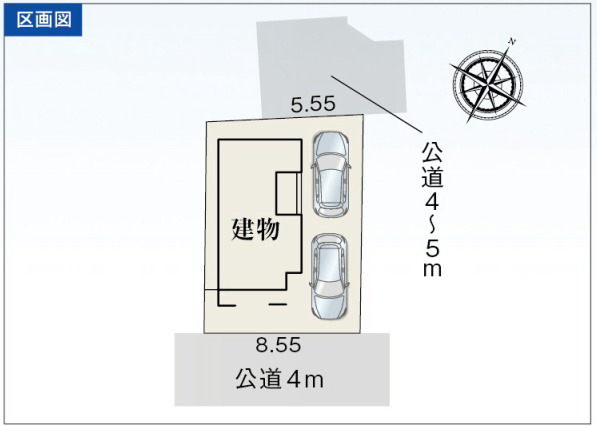 リーブルガーデン　葵区東千代田1丁目　全1棟の区画図|●区画図●
前面道路も広く駐車もらくらくスムーズ♪