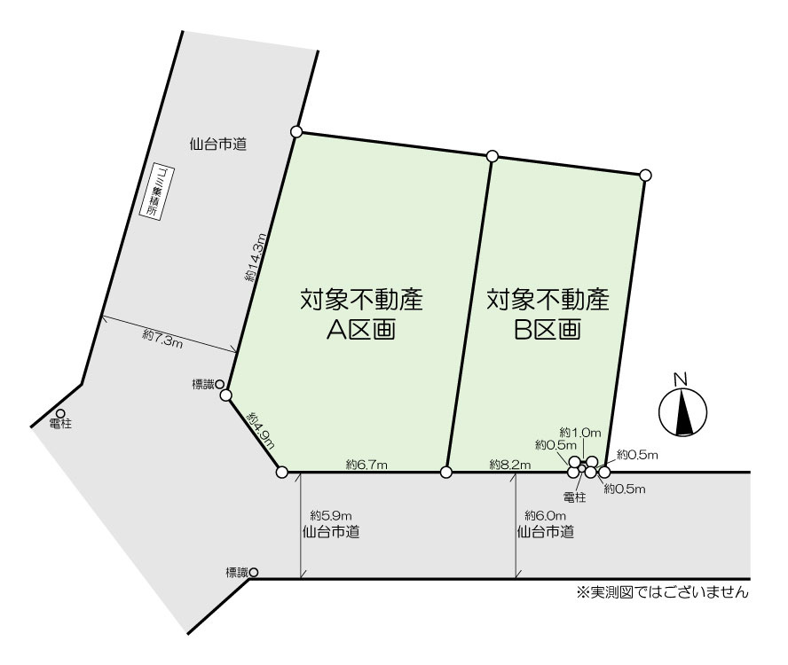 鶴ケ谷一丁目土地　A区画の区画図