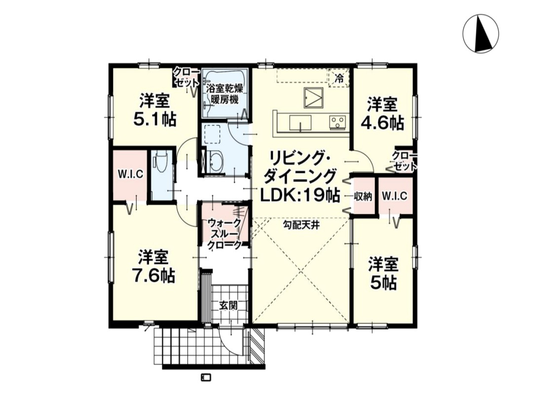 前橋市総社町桜が丘1期　新築住宅全1棟の間取り