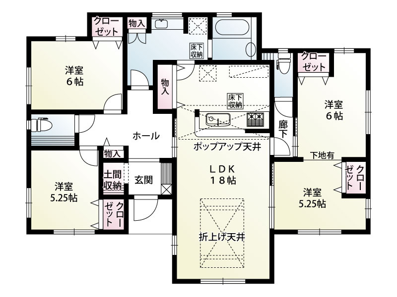 行田市富士見町2丁目（平屋）　１区画　間取り