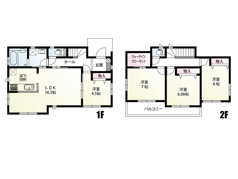 つくば市高野台3丁目10番　A号棟　間取図