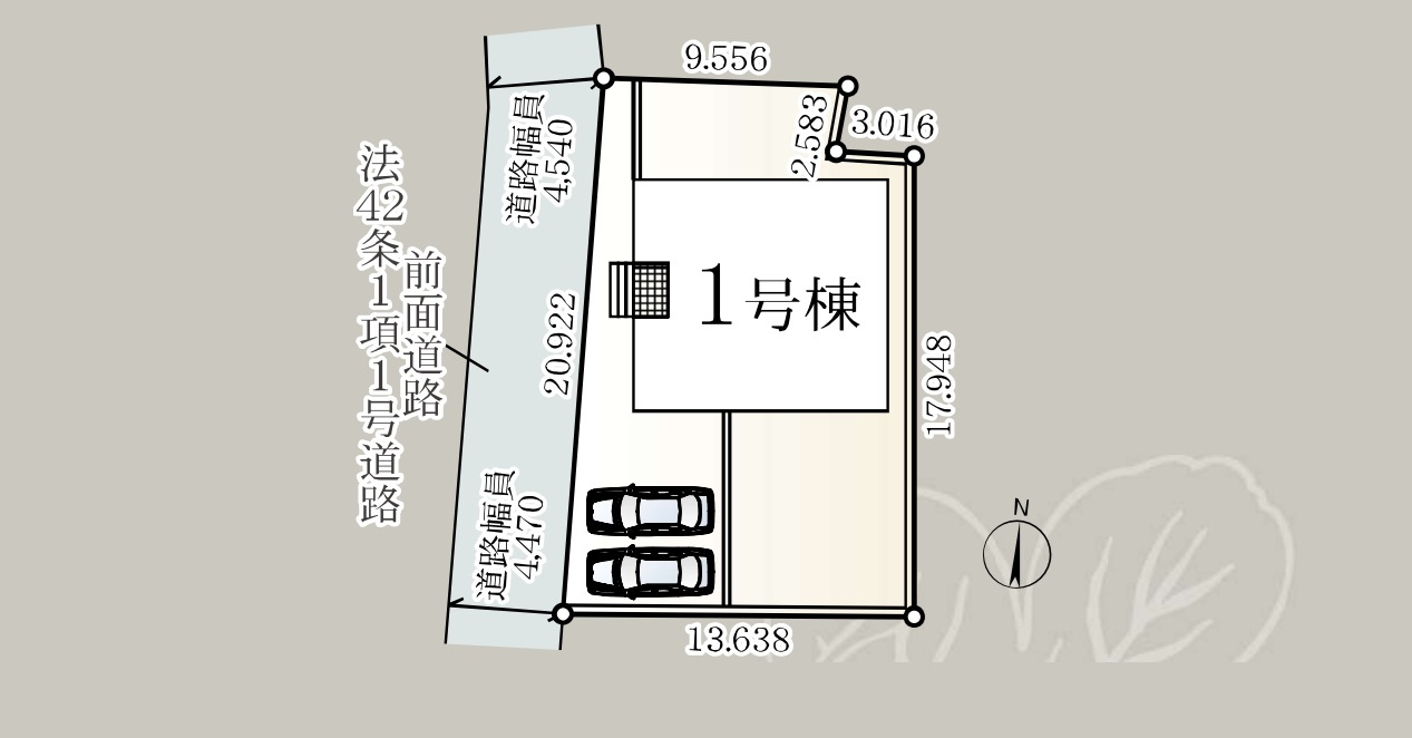 前橋市勝沢町第2　新築住宅全1棟の区画図