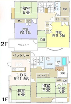 平塚市ふじみ野2丁目　戸建の間取り